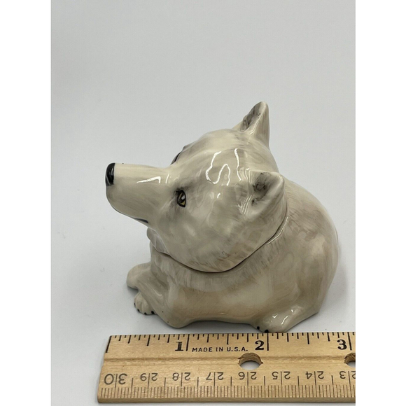 Kevin Francis Face Pot The White Wolf Limited Edition Numbered NIB Trinket Box - Picture 7 of 10